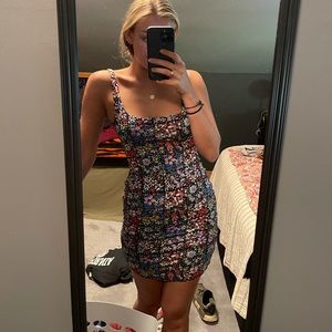 Flower print mini dress